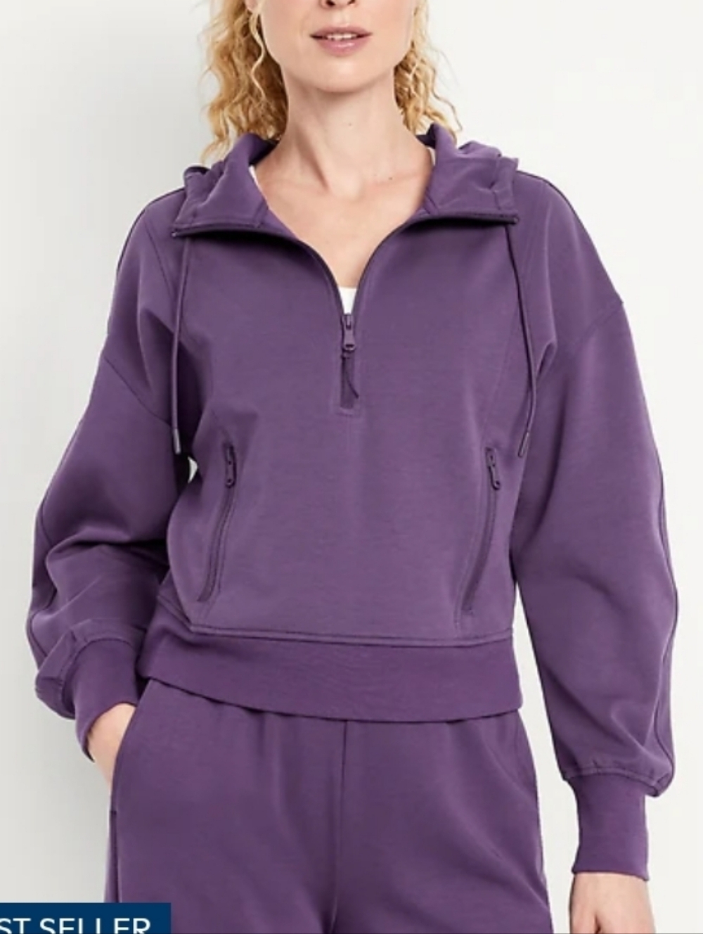 Old Navy Dynamic Fleece Half-Zip Hoodie Sweatshirt In Purple Maxine Sz Small